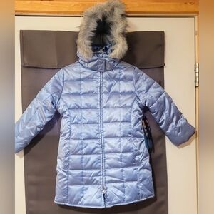 Vintage Y2K Kmart Brand EXTREME Girls 4/5 Blue Pearl Puffer Jacket 90s